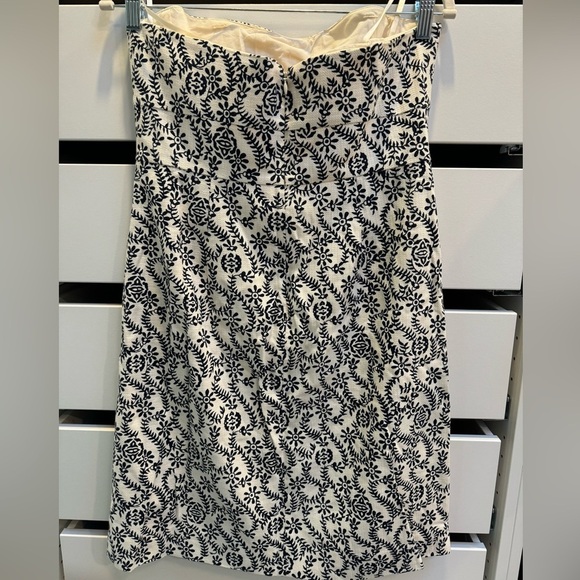 JCREW Black And White Floral Rambling Rose Ella Dress Size 10 - Picture 8 of 9